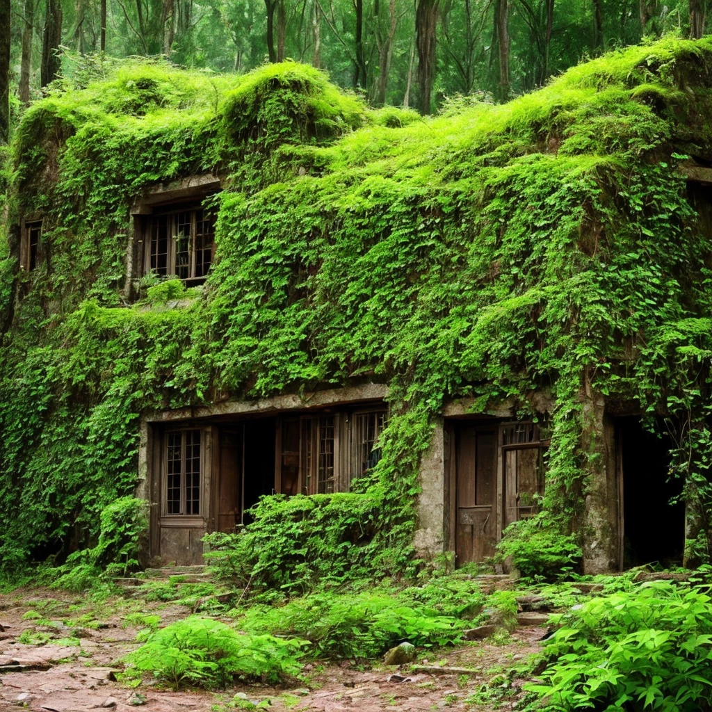 trees growing on the side of a stone building in a forest, a photo by Jonathan Solter, flickr, renaissance, overgrown ruins, mossy ruins, ancient overgrown ruins, ancient magical overgrown ruins, old ruins, densley overgrown with moss, old mystic ruins, ancient overgrown! ruins, overgrown place, mossy buildings