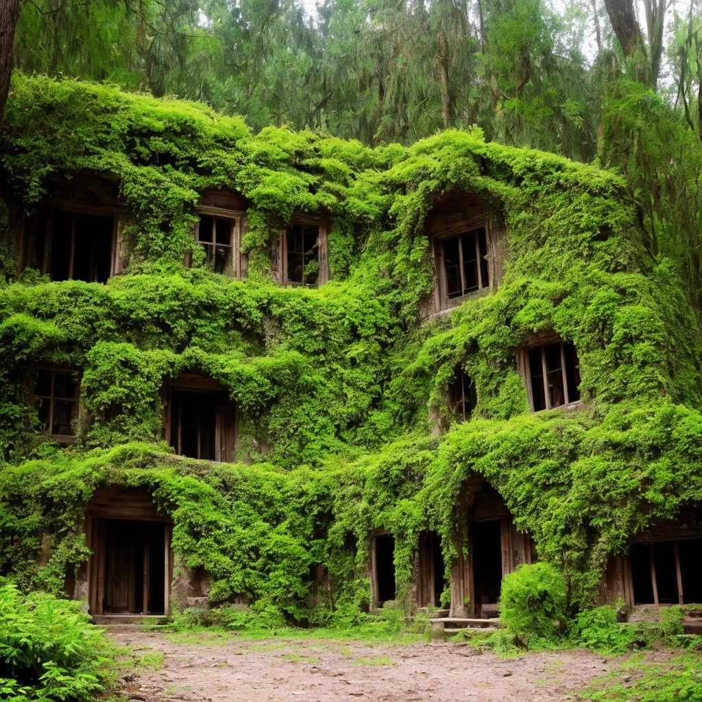 trees growing on the side of a stone building in a forest, overgrown ruins, mossy ruins, ancient overgrown ruins, ancient magical overgrown ruins, old ruins, old mystic ruins, densley overgrown with moss, ancient overgrown! ruins, overgrown place, mossy buildings, ancient ruins in the forest, an overgrown, overgrown with trees
