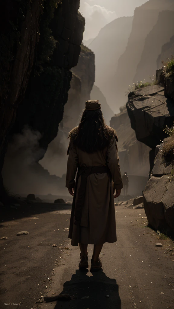 The Prophet Moses. Stand. Turn around. Facing away the camera