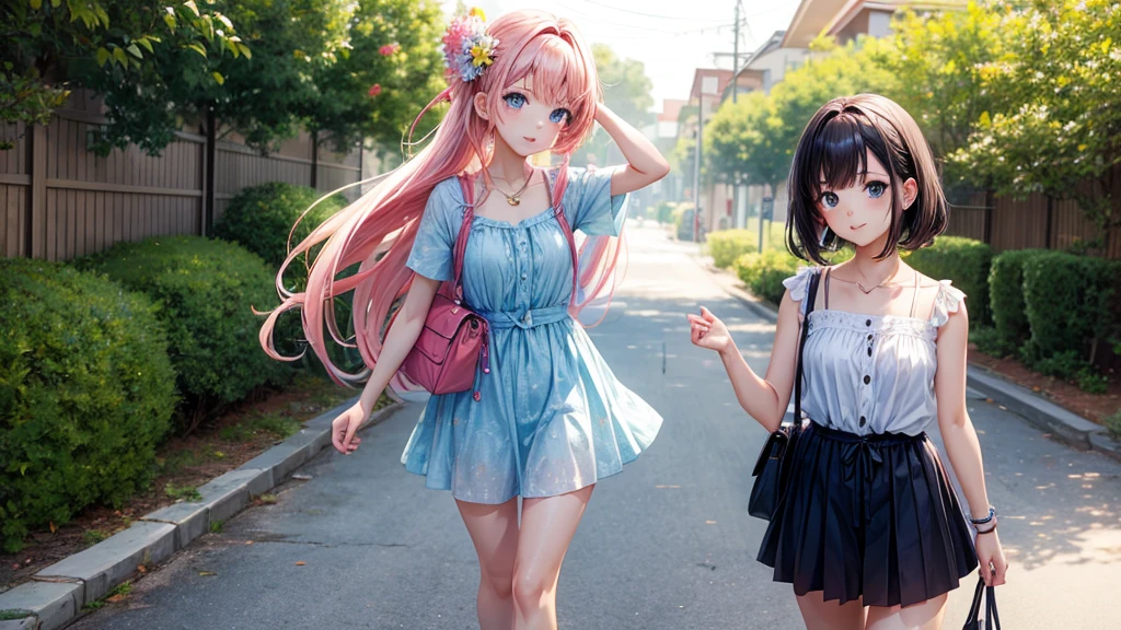 Beautiful anime girl, young, summer lookbook