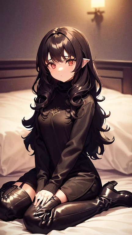 Highest quality Highest quality Draw a face carefully High-definition anime-style face Super Glowing Skin Long black hair Brown leotard Golden pantyhose Succubus lure smile Prone Lying down Show the soles of your feet Close up of the soles of the feet