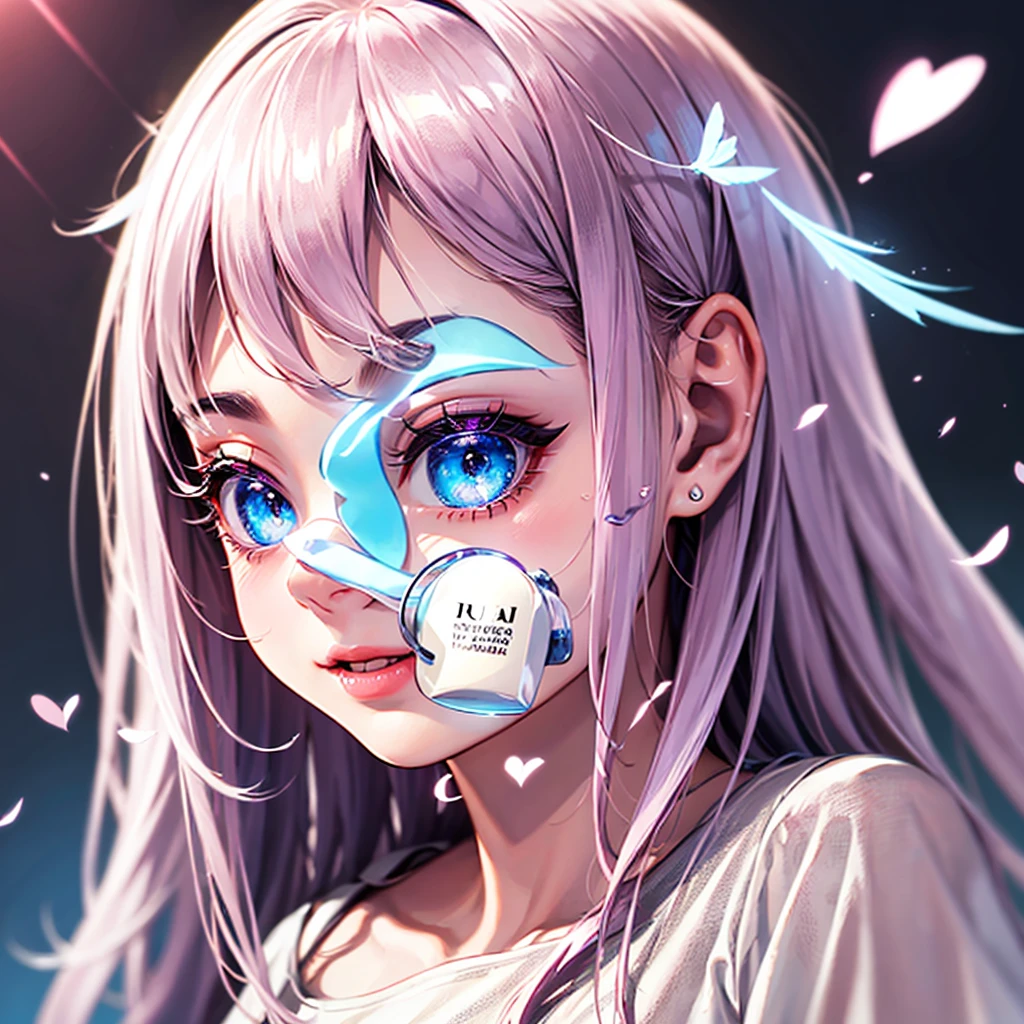 Beauty, High nose, Long eyelashes, 目にLight, Pink Lips, Closed Mouth, pastel colour, purple, Dull pink, Dull Blue, heart, Light, Fluttering Hair, White Skin, Big eyes, Inner color hair, turn around, Get wet, cute, 30 years old, perfume, PRADA, glossy, charm, Real, summer, null, smile, Weather showers, Wolf Hair, Big white t-shirt, Gray Hair,