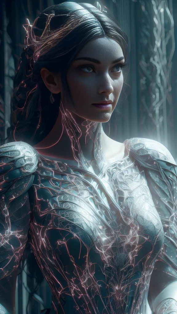 ((Best quality)), (Masterpiece)), (Details:1.4), Beautiful enchantress woman image,hdr,HighDynamicRange),Ray tracing,NVIDIA RTX,Super resolution,Unreal 5,Subsurface scattering,PBR Texture,Post-processing,Anisotropic filtering,Depth of field,Maximum clarity and sharpness,Many-Layer Textures, Albedo and specular maps, Surface coloring, Accurate simulation of light-material interactions, Perfect proportions, Octane rendering, Two-tone lighting, Wide aperture, Low ISO, White balance, Rule of thirds, 8K raw data, Otherworldly, Blue veins, White clothing