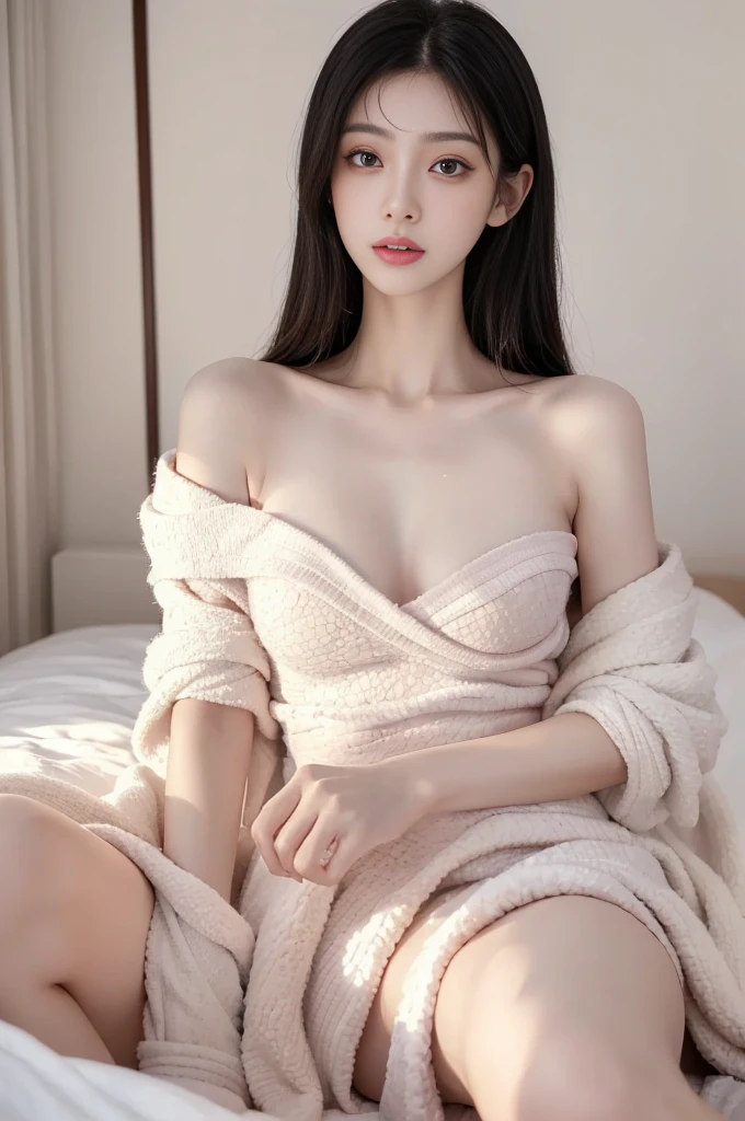 (high details:1.4)、(surrealism:1.4)、(soft lighting:1.05)、32,000、1 woman、realistic lighting、face lighting、ray tracing、(brightened light:1.2)、(improve quality:1.4)、(Realistic textured skin of the highest quality:1.4)、original photo, lifelike, full body woman love, bed, soggy, big bust, stylish hairstyle, pale skin, black eye, pink lips, (Beloved), (:1.1), ~Through, detailed background, detailed face, delicate eyes, good hair, Anatomically correct body, elastic skin, make up, masterpiece