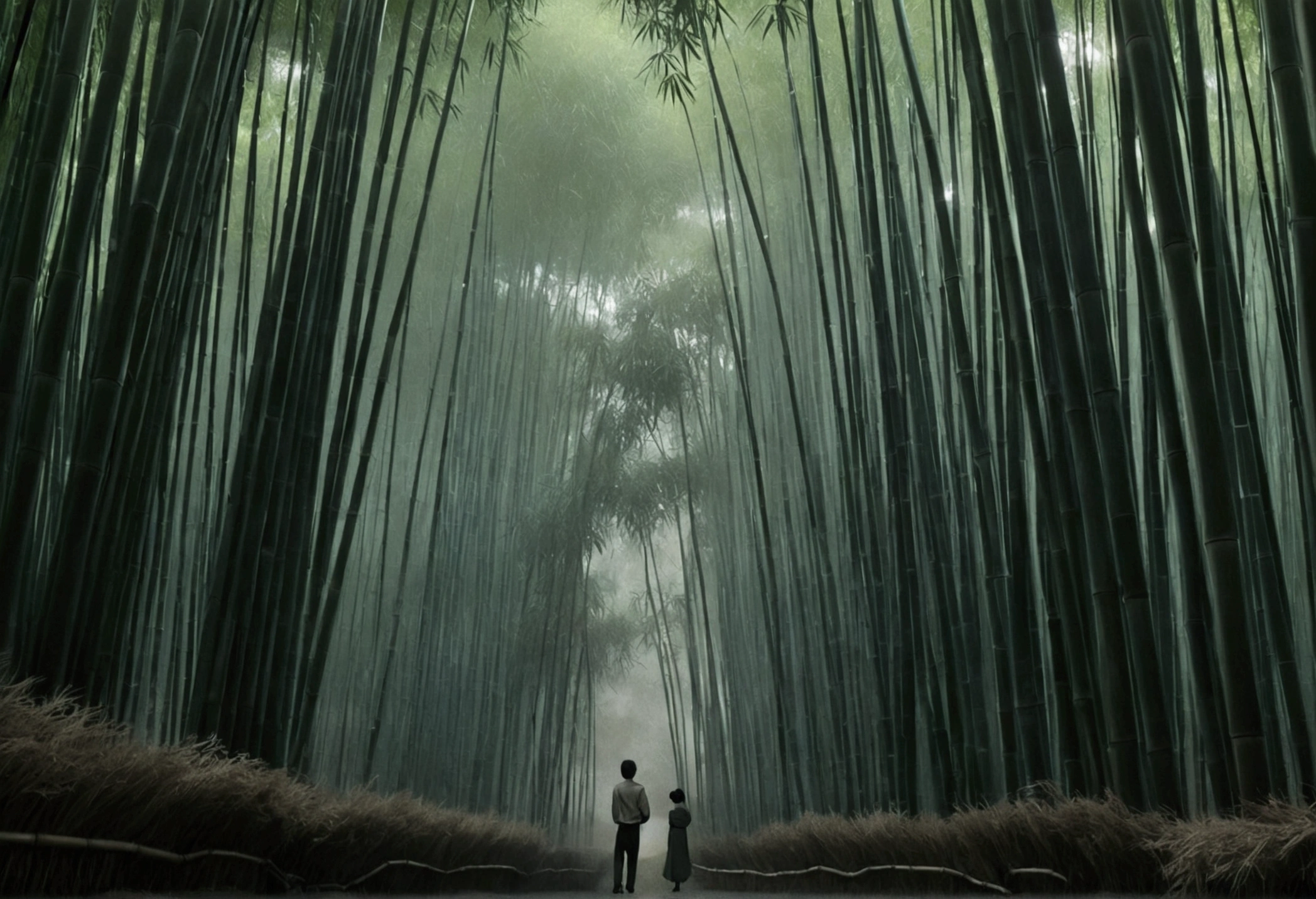 Bamboo in front、darkness、Thick Fog、A large square in front of the screen、bamboo、Junji Ito