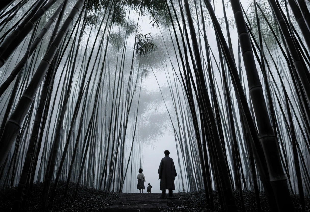 Bamboo in front、darkness、Thick Fog、A large square in front of the screen、bamboo、Junji Ito