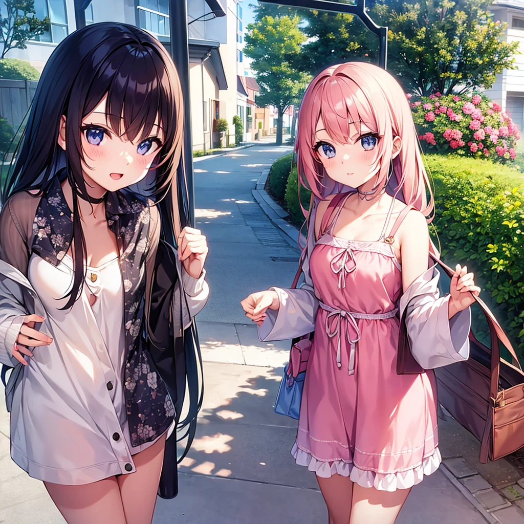 Beautiful anime girl, young, summer vacation lookbook