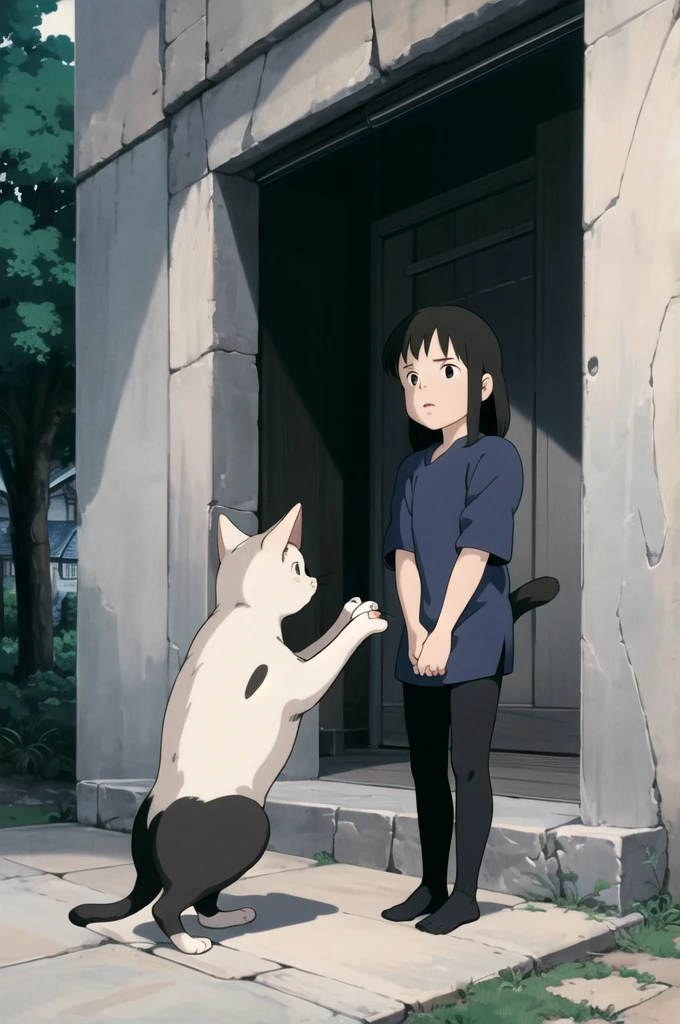 (((ghibli style))),A cat