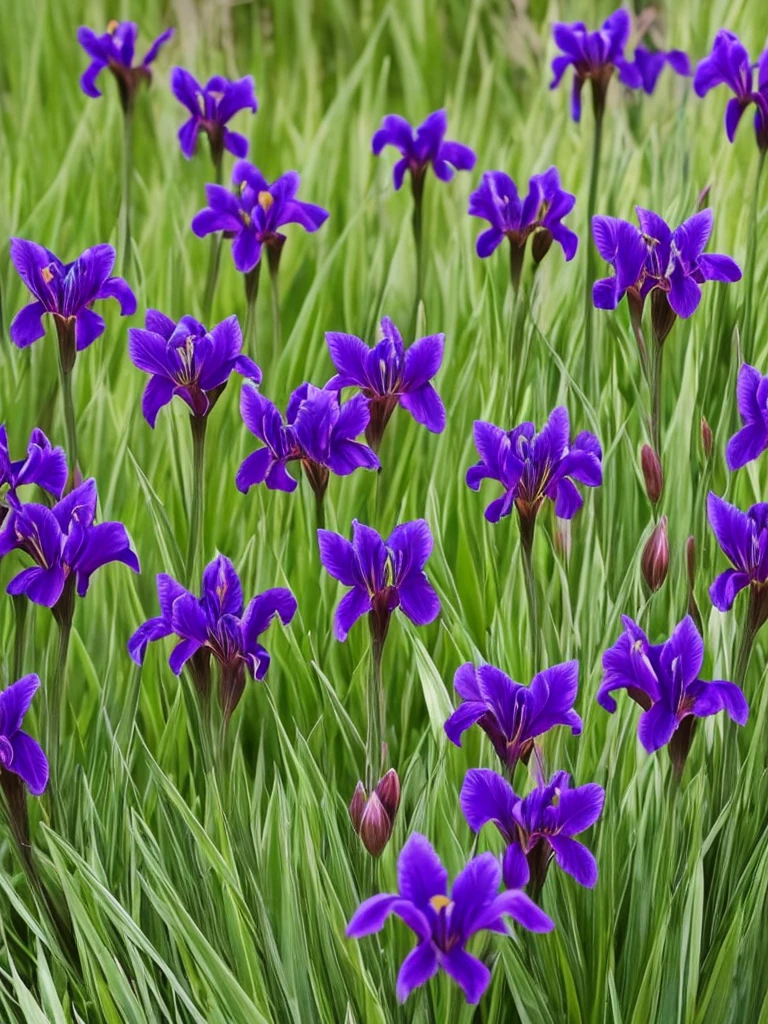 three black gladiols in a garden with green grass, black flowers, purple and scarlet colours, nice deep colours, black and red colors, crimson - black color scheme, by Andre de Krayewski, red irises, black-crimson color scheme, their irises are red, with black vines, rich deep colors. a masterpiece, red and black colors