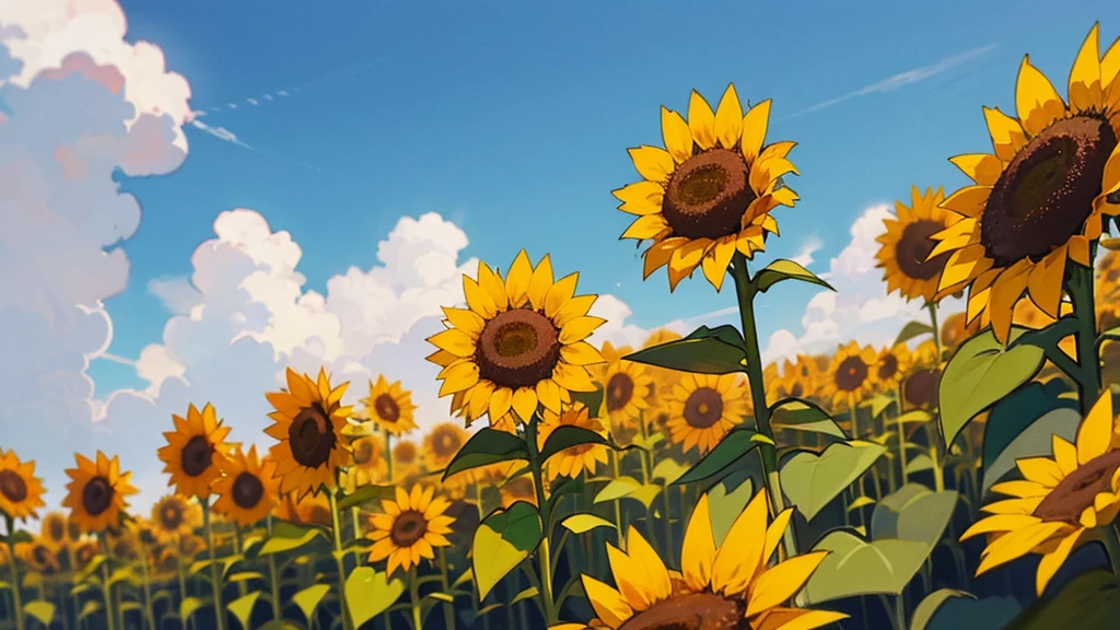 Sunflowers blooming in the park