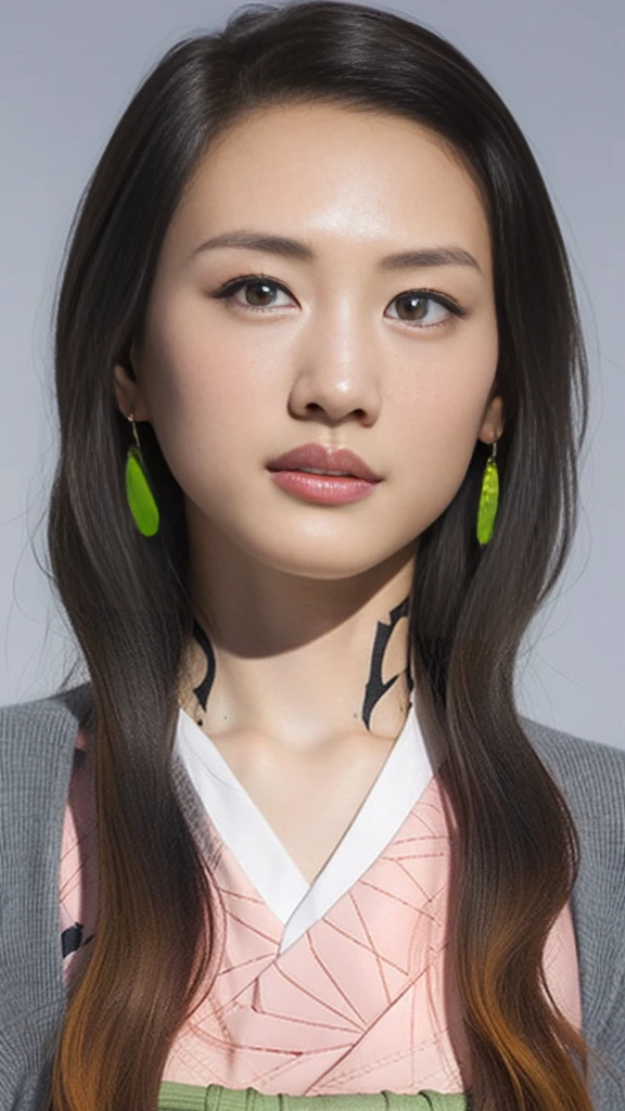Cute Japanese female, (), (Very cute face), White moist skin, (Pink bright eyes: 1.4),
BREAK,
(Very beautiful berserker: 1.3), (Fighting pose: 1.3), (Kick: 1.2),
BREAK,
Earrings, Short length, (Black grass tattoo on body: 1.3),
BREAK,
(Cute kimono: 1.2), (Black haori: 1.2),
BREAK,
(Super long hair), (Light gray hair: 1.4), (Gradient hair: 1.3), (Red tips: 1.3),
BREAK,
(Realistic: 1.3), Masterpiece, Perfect lighting, (Ultra high resolution), (8K), (Very detailed: 1.4), (Full body: 1.4), (Symmetry: 1.2), (One shot),
BREAK,
(Big Japanese city: 1.2), (Crowded),