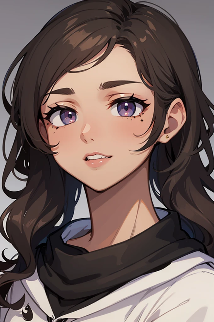 Guy, slightly tanned, dark curly hair, grey eyes, mole under left eye, dick, ahegao