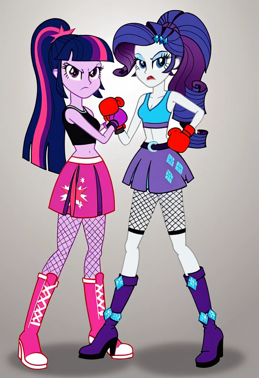 Eqg angry Twilight sparkle at a school in  in fishnet tights  boxing rarity
