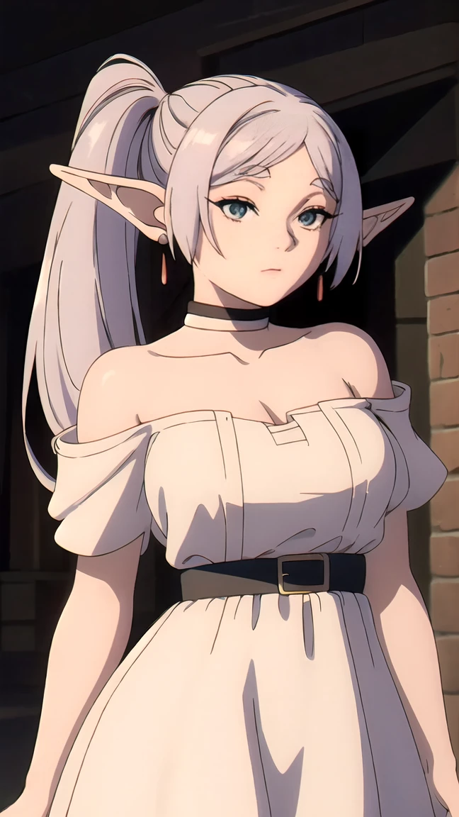 hehehehe®,1 girl,One,elf,White hair,White hair,earrisleeveless dress, nude, White dress,sleeveless dress,bare shoulders,clavicle,ngs,pointed ears,long hair,Ponytail,green eyes,ponytail,parted bangs,thick eyebrows,nsfv,,split,nsfv, 20 years,young woman,Beautiful finger,beautiful long legs,beautiful body,Beautiful нос,Beautiful character design, Perfect eyes, perfect face,expressive eyes,
I look at the viewer,
official art,чрезвычайно подробные обои CG Unity 8k, perfect lighting,colorful, Bright_Front_face_Lighting,Shiny skin, 
(masterpiece:1.0),(best_quality:1.0), сверхa high resolution,4K,ultra detailed,
photo, 8 K, HDR, a high resolution, absurdity:1.2, Kodak portrait 400, granularity, blurred background, hips:1.2, lens flare, (Bright_color:1.2), (Beautiful_face:1.5),(narrow_waist), ,nsfv,, Exquisite visual effects, a high resolution,masterpiece,best quality, beautiful breasts, big breasts, big , 21, adult