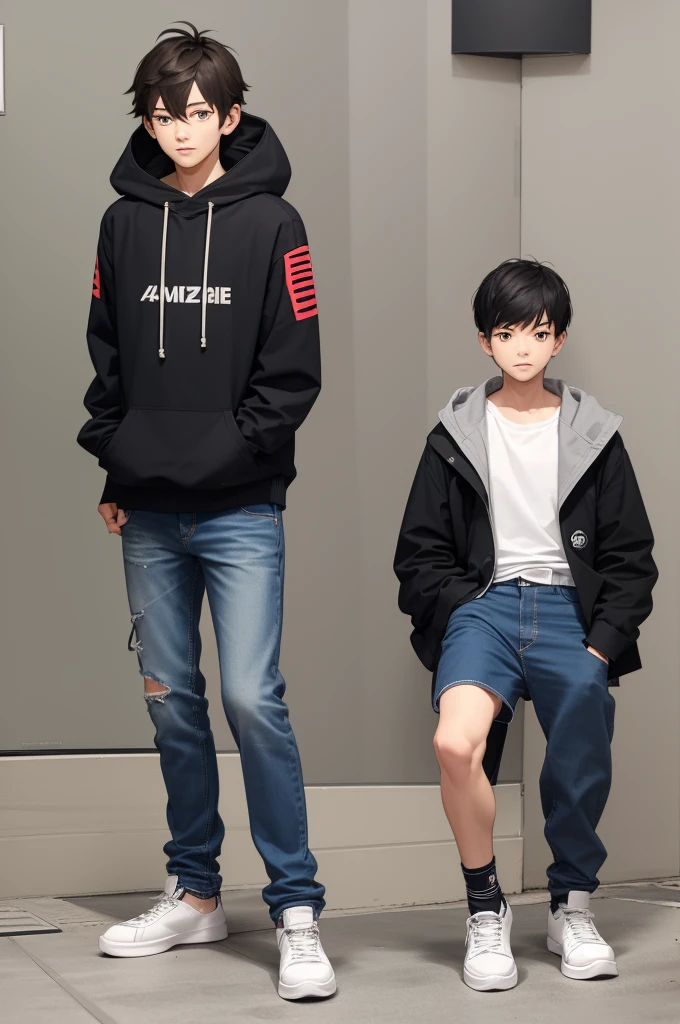 Daichi Idade: 17 years old Height: 1,75 m Hair: average, slightly wavy and light brown, usually styled casually. Has a fringe that falls slightly over the eyes. eyeballs: big and bright, light blue color. tenue: Wear a graphic t-shirt with a futuristic design, a gray sports jacket with a hood, ripped jeans and comfortable sneakers. Carry a modern wristwatch with a minimalist design. Additional Features: Wear a pair of headphones around your neck, which he often uses to listen to music while thinking about strategies. Has a relaxed and friendly look, reflecting your young and intelligent nature