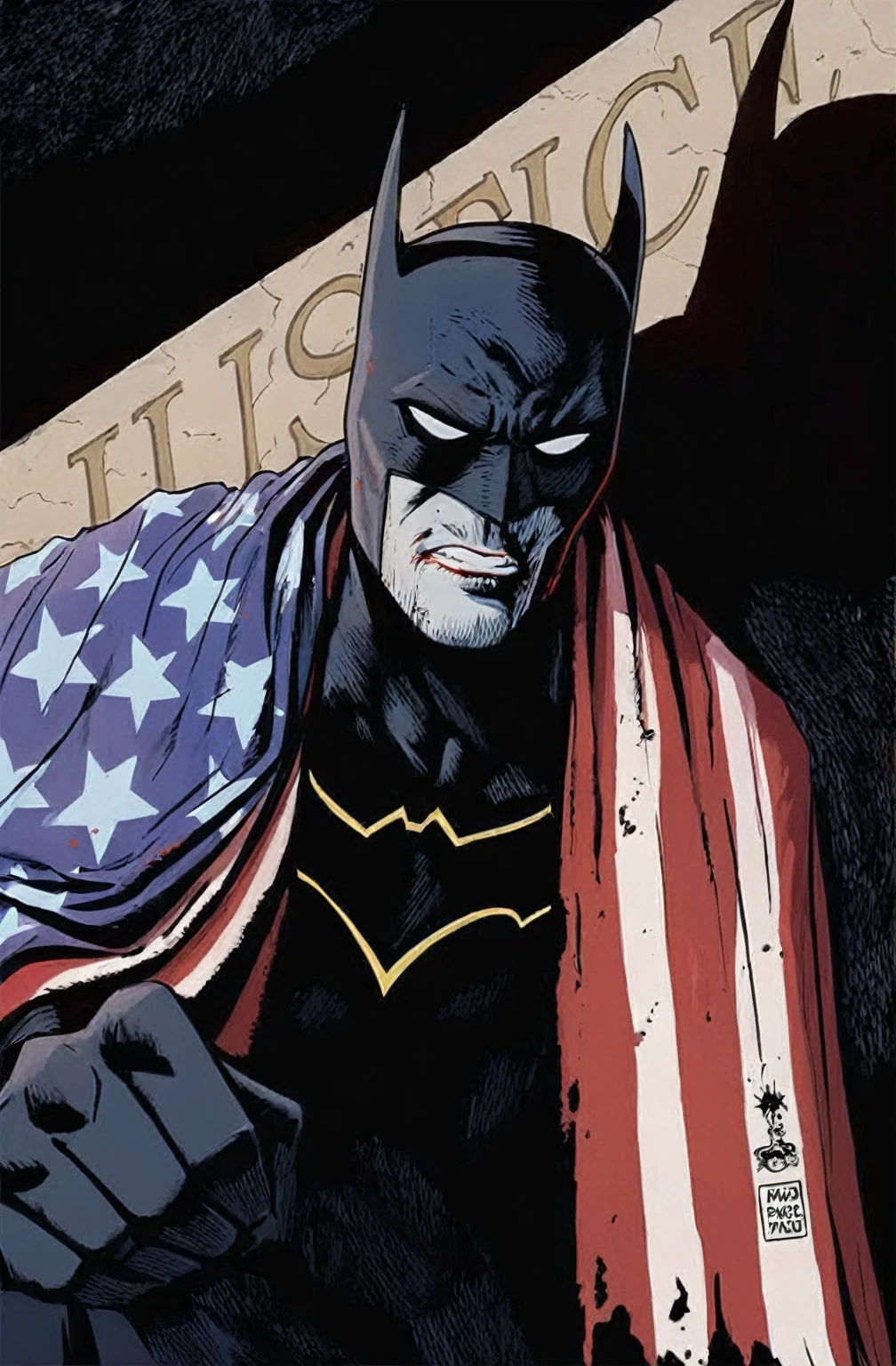 Batman with no face, wearing tuxedo