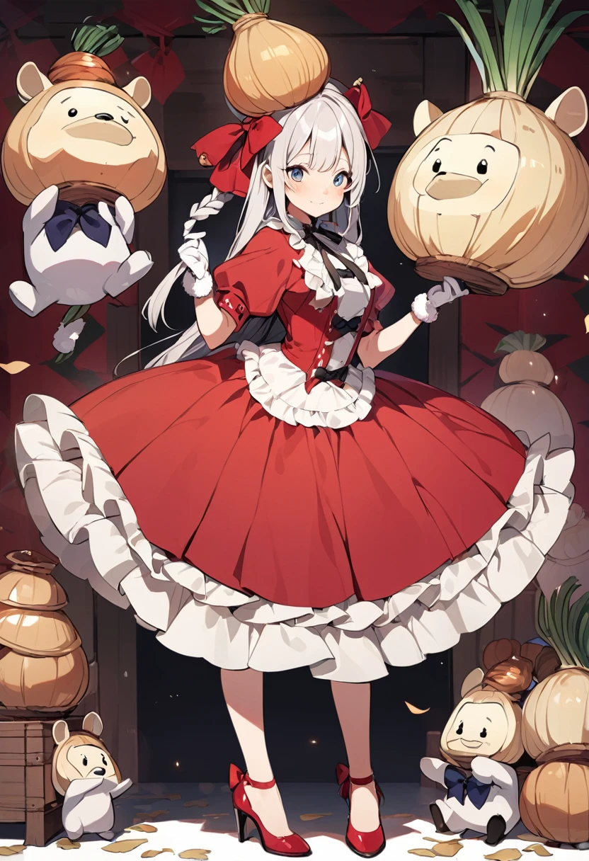 (extremely detailed CG unity 8k wallpaper,masterpiece, best quality, ultra-detailed), extremely detailed fire magician loli, no clothes, cake cream on the skin, white hair and red pupils, mysterious and sexy, holding a flame and devouring half A watermelon, like an artifact. Keep your eyes on the watermelon, highlighting the presence of the watermelon.