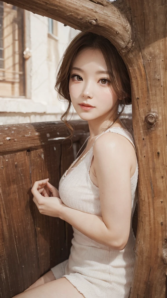Wide-angle shooting,Beautiful Woman Photo,
