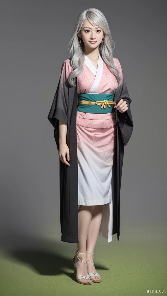 Cute Japanese female, (16 years old), (Very cute face), White moist skin, (Pink bright eyes: 1.4), (Full body: 1.4),
BREAK,
(Very beautiful berserker: 1.3), (Kicks: 1.2),
BREAK,
Earrings, Short length, (Black grass tattoo on body: 1.3),
BREAK,
(Cute kimono: 1.2), (Black haori: 1.2), (Crowded),
BREAK,
(Super long hair), (Light gray hair: 1.4), (Gradient hair: 1.3), (Red tips: 1.3),
BREAK,
(Realistic: 1.3), Masterpiece, Perfect lighting, (Ultra high resolution), (8K), (Very detailed: 1.4), (Full body: 1.4), (Symmetrical: 1.2), (One shot), (Kicks: 1.2),
BREAK,
(Big Japanese city: 1.2), (Crowded),