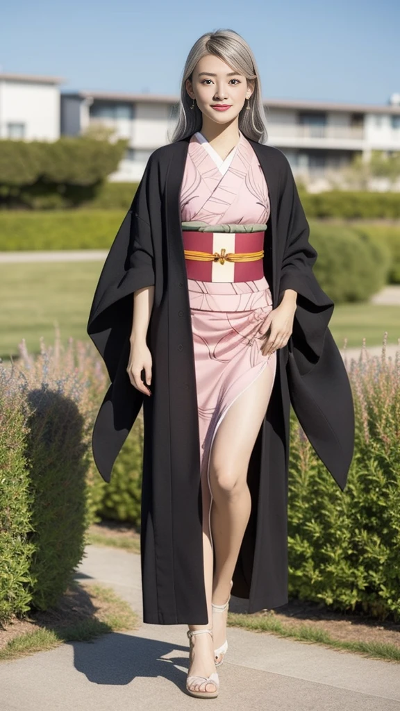 Cute Japanese female, (16 years old), (Very cute face), White moist skin, (Pink bright eyes: 1.4), (Full body: 1.4),
BREAK,
(Very beautiful berserker: 1.3), (Kicks: 1.2),
BREAK,
Earrings, Short length, (Black grass tattoo on body: 1.3),
BREAK,
(Cute kimono: 1.2), (Black haori: 1.2), (Crowded),
BREAK,
(Super long hair), (Light gray hair: 1.4), (Gradient hair: 1.3), (Red tips: 1.3),
BREAK,
(Realistic: 1.3), Masterpiece, Perfect lighting, (Ultra high resolution), (8K), (Very detailed: 1.4), (Full body: 1.4), (Symmetrical: 1.2), (One shot), (Kicks: 1.2),
BREAK,
(Big Japanese city: 1.2), (Crowded),