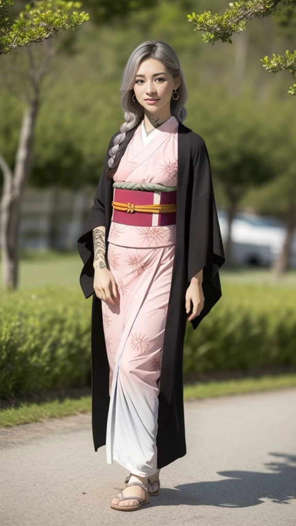Cute Japanese female, (), (Very cute face), White moist skin, (Pink bright eyes: 1.6), (Full body: 1.4),
BREAK,
(Very beautiful berserker: 1.3), (Kicks: 1.2),
BREAK,
Earrings, Short length, (Black grass tattoo on body: 1.3),
BREAK,
(Cute kimono: 1.2), (Black haori: 1.2), (Crowded),
BREAK,
(Super long hair), (Light gray hair: 1.4), (Gradient hair: 1.3), (Red tips: 1.3),
BREAK,
(Realistic: 1.3), Masterpiece, Perfect lighting, (Ultra high resolution), (8K), (Very detailed: 1.4), (Full body: 1.4), (Symmetrical: 1.2), (One shot), (Kicks: 1.2),
BREAK,
(Big Japanese city: 1.2), (Crowded),