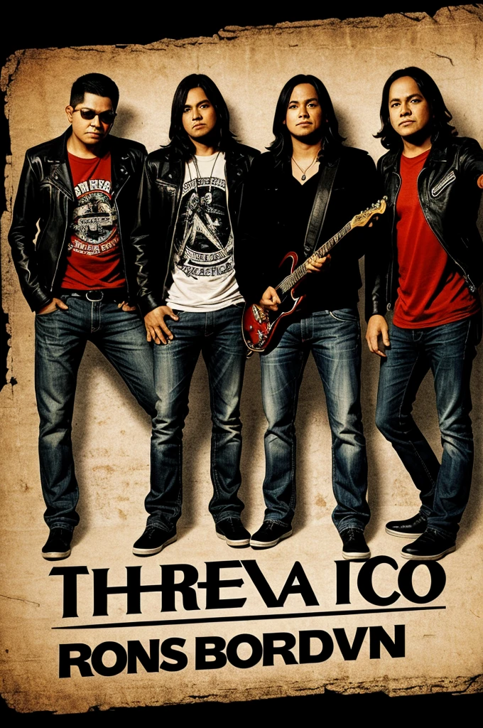 Three pesos cover rock band logo