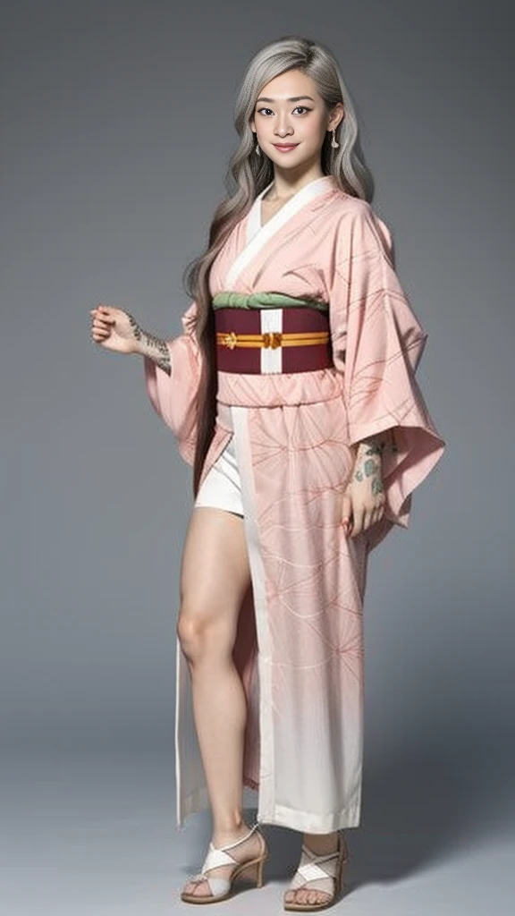 Cute Japanese female, (), (Very cute face), White moist skin, (Pink bright eyes: 1.6), (Full body: 1.4),
BREAK,
(Very beautiful berserker: 1.3), (Kicks: 1.2),
BREAK,
Earrings, Short length, (Black grass tattoo on body: 1.3),
BREAK,
(Cute kimono: 1.2), (Black haori: 1.2), (Crowded),
BREAK,
(Super long hair), (Light gray hair: 1.4), (Gradient hair: 1.3), (Red tips: 1.3),
BREAK,
(Realistic: 1.3), Masterpiece, Perfect lighting, (Ultra high resolution), (8K), (Very detailed: 1.4), (Full body: 1.4), (Symmetrical: 1.2), (One shot), (Kicks: 1.2),
BREAK,
(Big Japanese city: 1.2), (Crowded),