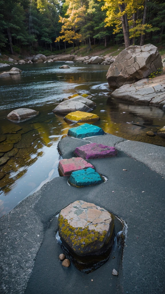 Create a multiple colours of rocks high and low