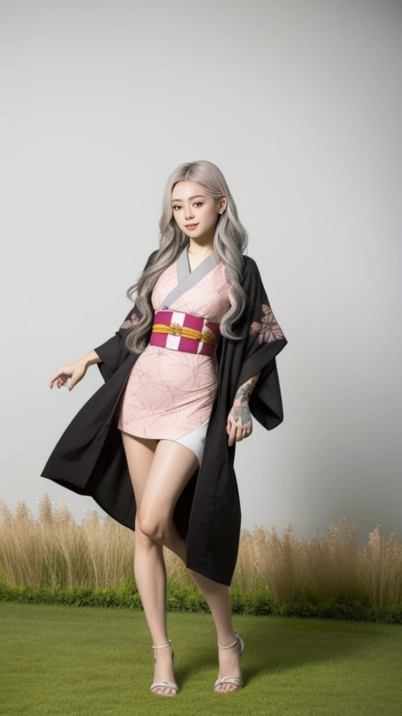 Cute Japanese female, (16 years old), (very cute face), white moisturized skin, (pink bright eyes: 1.6), (full body: 1.4),
BREAK,
(very beautiful berserker: 1.3), (kicking: 1.3), ninja pose, Japanese sword,
BREAK,
earrings, short length, (black grass tattoo on body: 1.3), (full body: 1.4),
BREAK,
(cute kimono: 1.2), (black haori: 1.2), (crowd),
BREAK,
(super long hair), (light grey hair: 1.4), (gradient hair: 1.3), (red tips: 1.3),
BREAK,
(realistic: 1.3), masterpiece, perfect lighting, (ultra high resolution), (8K), (highly detailed: 1.4), (Full body: 1.4), (Symmetrical: 1.2), (One shot), (Raising legs: 1.2),
BREAK,
(Big cities in Japan: 1.2), (Crowded),