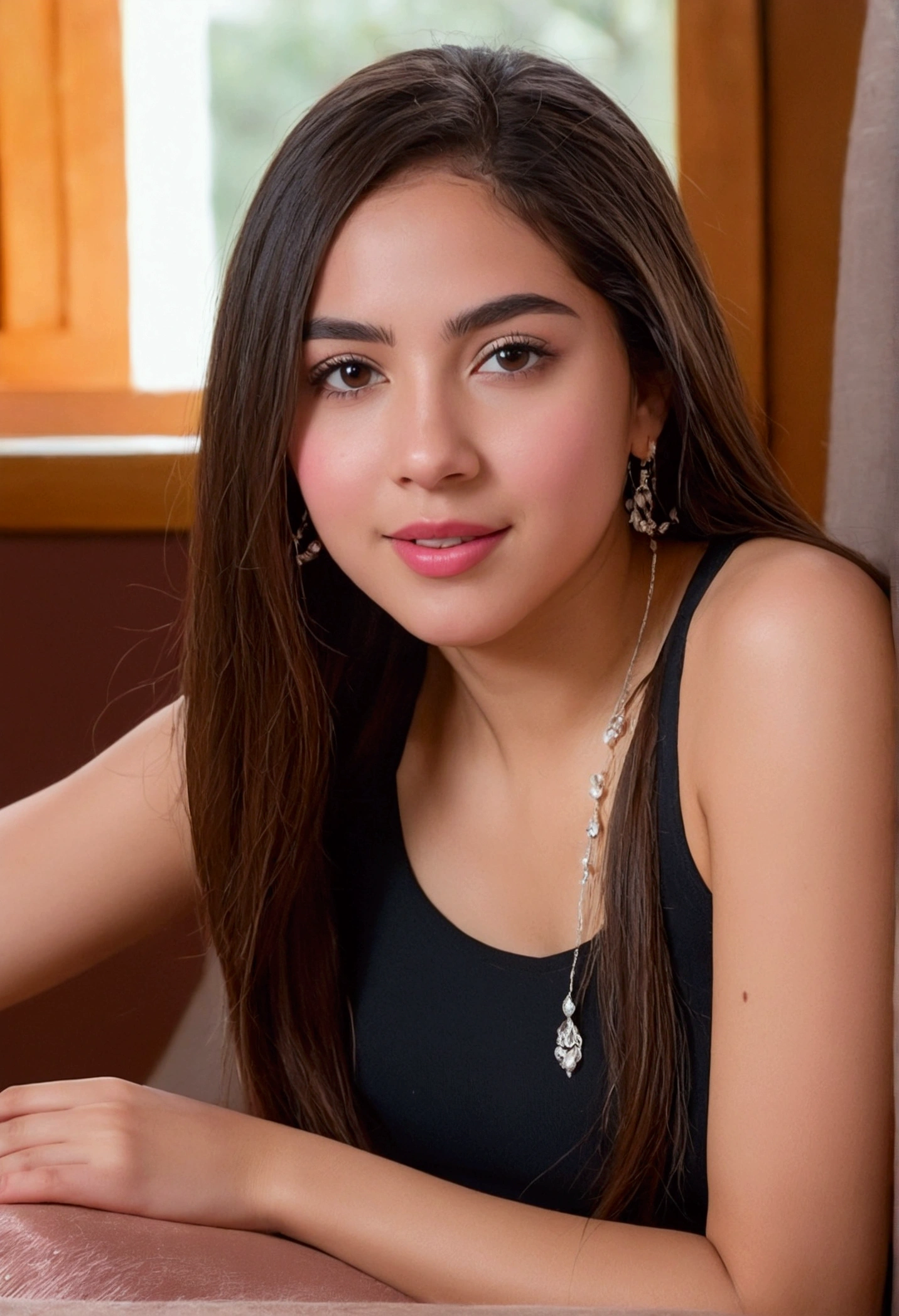 a latin girl, White skin, Rosadita's vagina, open thighs with a satisfied face