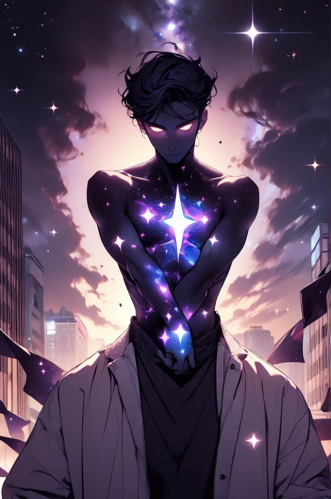 handsome male,dark celestialskin body,
