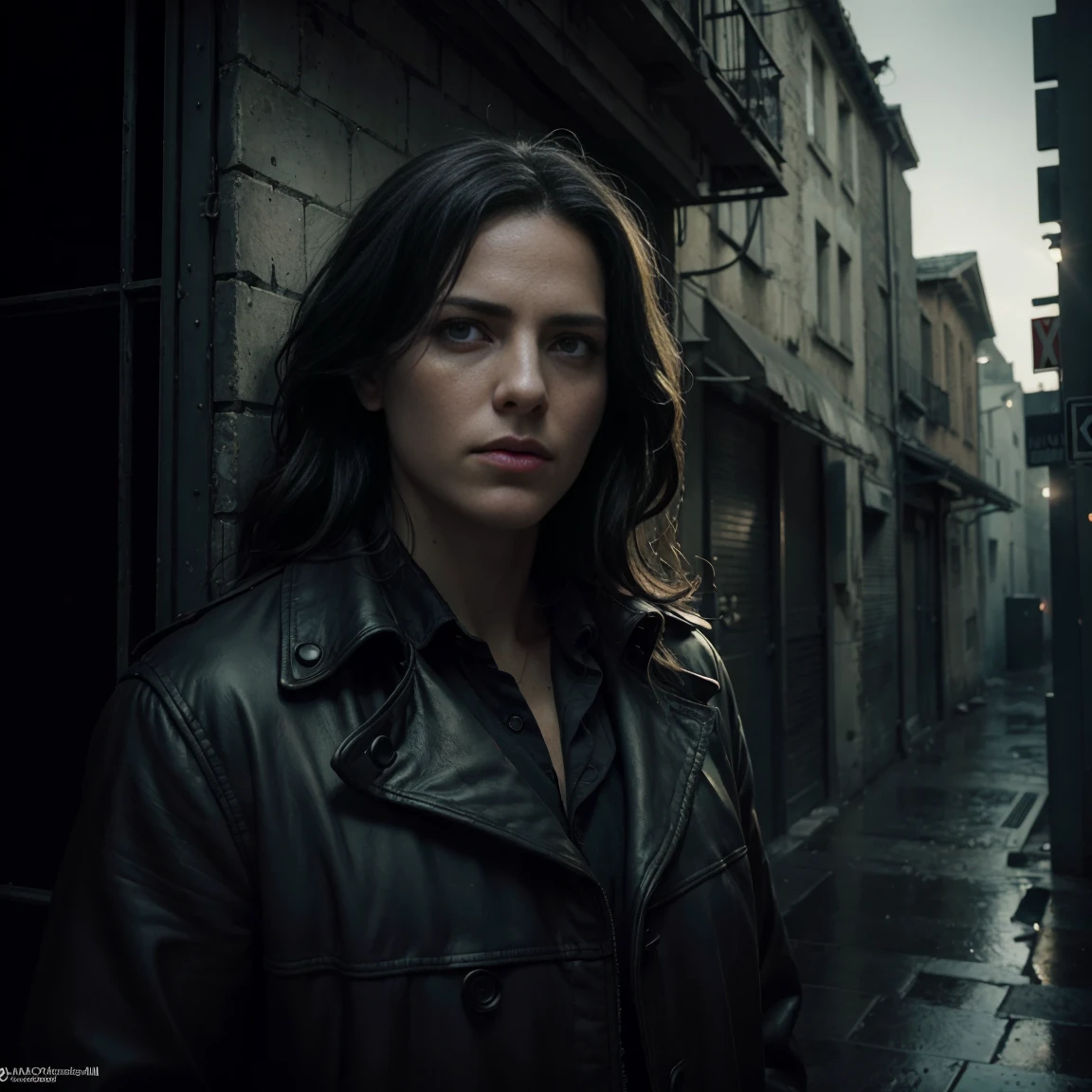 a man in a dark alley, Constantino, mourning the death of his partner, beautiful detailed eyes, beautiful detailed lips, extremely detailed eyes and face, long eyelashes, despair and anguish on his face, tattered trench coat, dark urban environment, changing lighting, Cinematic atmosphere, (Best Quality,4k,8k,High resolution,masterpiece:1.2),ultra detailed,(realist,photorealist,photo-realist:1.37),dramatic lighting, brave realism, dark fantasy, supernatural, horror