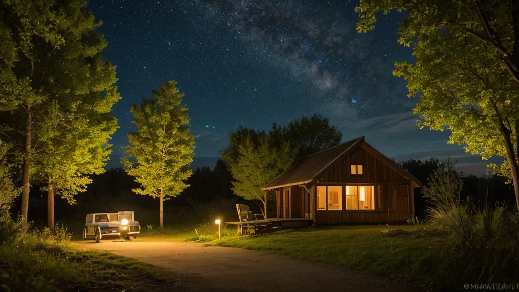 A night scene where you can almost hear the insects singing