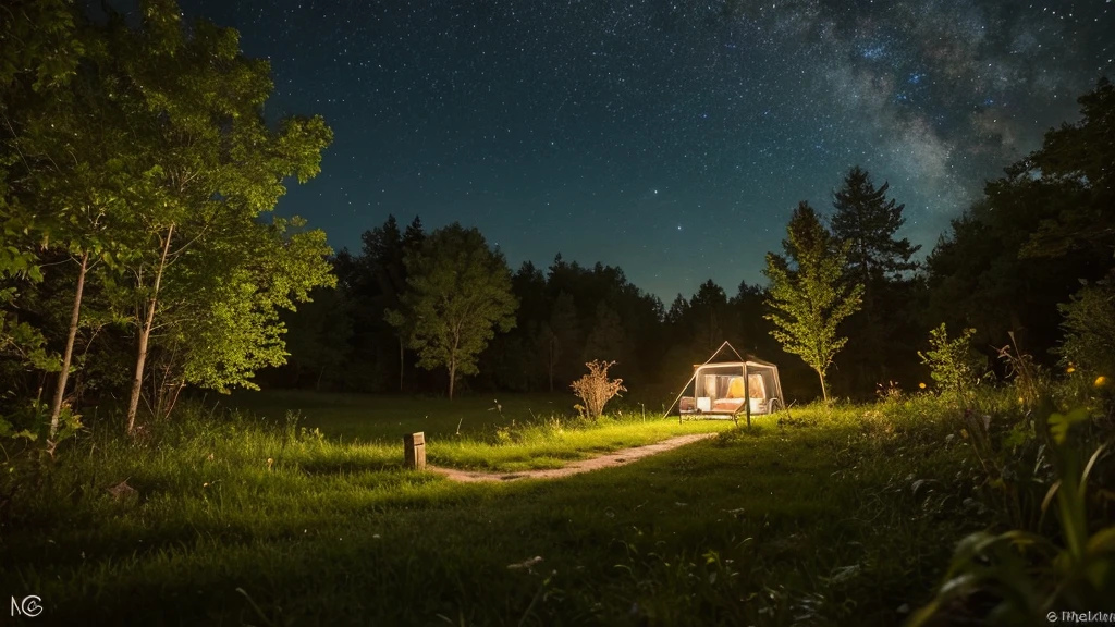 A night scene where you can almost hear the insects singing