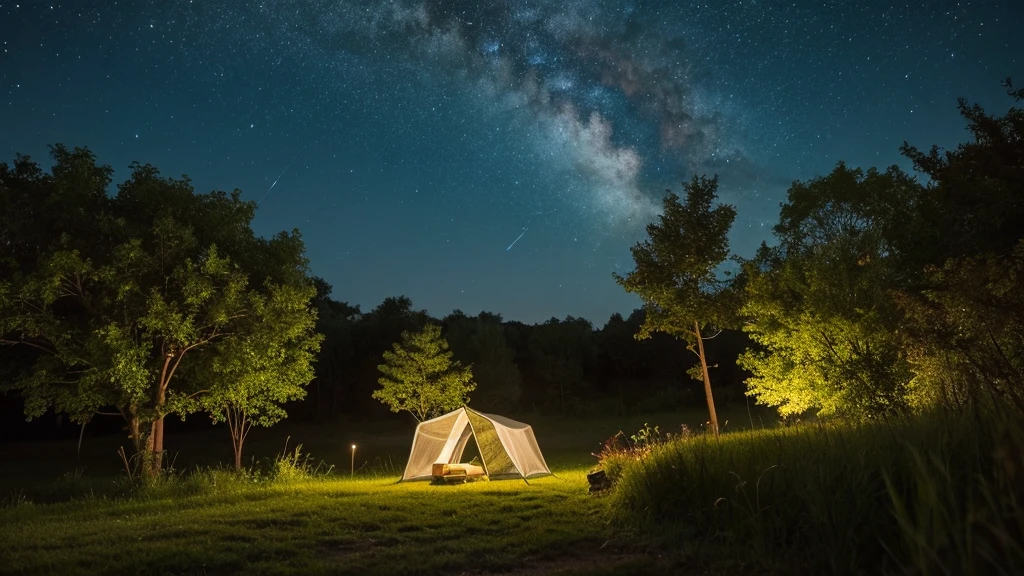 A night scene where you can almost hear the insects singing