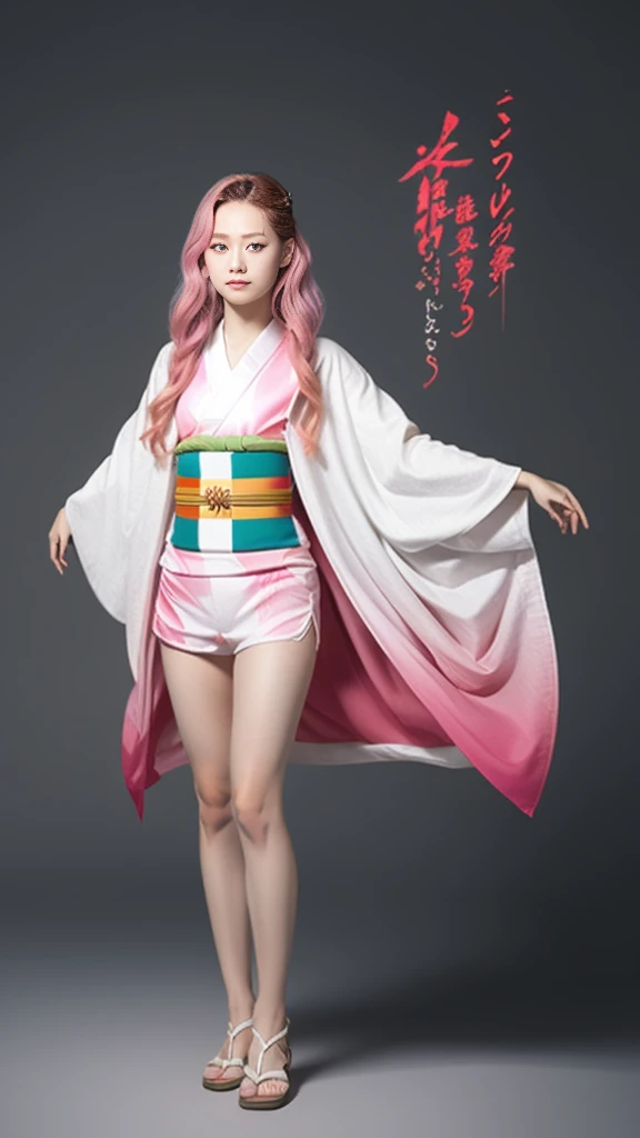 Cute Japanese female, (16 years old), (very cute face), white moist skin, looking at camera, melancholy expression,
BREAK,
Idol,
BREAK,
(wearing cute kimono: 1.3), (highly revealing kimono), very large earrings, short length,
BREAK,
(fighting pose: 1.3),
BREAK,
(long hair), (pink hair: 1.2), (wavy hair), (gradient hair: 1.3), (red hair at the ends),
BREAK,
(realistic: 1.3), masterpiece, perfect lighting, (ultra-high resolution), (8K), (highly detailed: 1.4), (from the front), (full body: 1.4), (symmetrical: 1.2),
BREAK,
(Shibuya city in Japan: 1.2),
BREAK,
(Demon Slayer: 1.4),