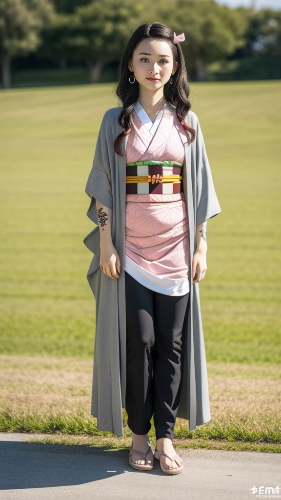 Cute Japanese female, (), (Very cute face), White moist skin, (Pink bright eyes: 1.6), (Full body: 1.4),
BREAK,
(Very beautiful berserker: 1.3), (Kicking: 1.3),
BREAK,
Earrings, Short length, (Black grass tattoo on body: 1.3), (Full body: 1.4),
BREAK,
(Cute kimono: 1.2), (Black haori: 1.2), (Crowd),
BREAK,
(Super long hair), (Light gray hair: 1.4), (Gradient hair: 1.3), (Red tips: 1.3),
BREAK,
(Realistic: 1.3), Masterpiece, Perfect lighting, (Ultra high resolution), (8K), (Highly detailed: 1.4), (Full body: 1.4), (Symmetrical: 1.2), (One shot),
BREAK,
(Japanese city: 1.2), (Crowded),
BREAK,
(Demon Slayer: Kimetsu no Yaiba: 1.4), (Haruka Ayase), (Nezuko Kamado),