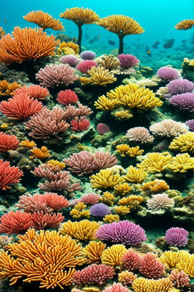 there are many different colored flowers that are growing on the coral, a microscopic photo by Anna Haifisch, pexels, psychedelic art, colorful coral, vibrant corals, beautiful colorful corals, harmony of neon glowing coral, coral underwater colorful, radiating atomic neon corals, corals, rainbow corals, beautiful colorful, underwater soft colours, coral