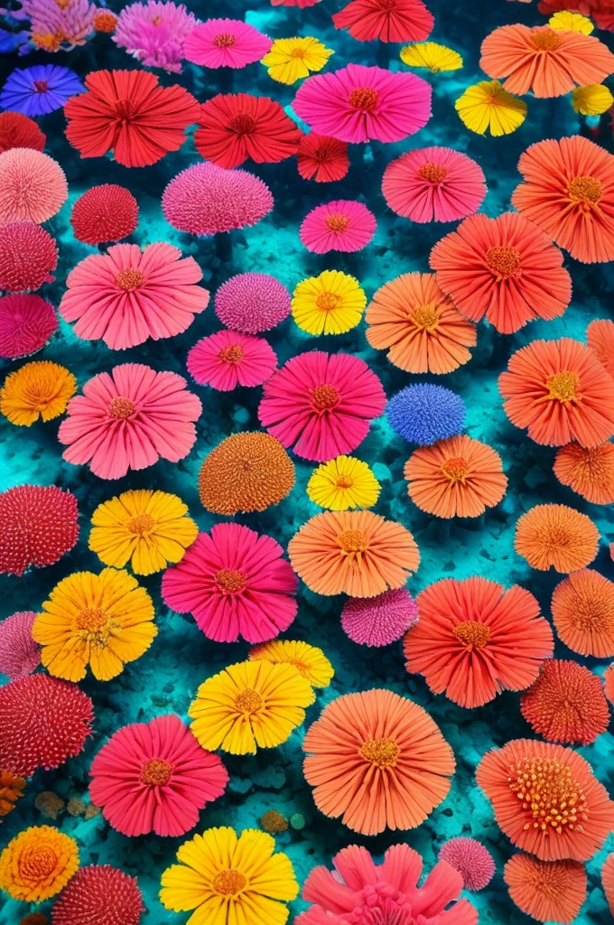 there are many different colored flowers that are growing on the coral, a microscopic photo by Anna Haifisch, pexels, psychedelic art, colorful coral, vibrant corals, beautiful colorful corals, harmony of neon glowing coral, coral underwater colorful, radiating atomic neon corals, corals, rainbow corals, beautiful colorful, underwater soft colours, coral