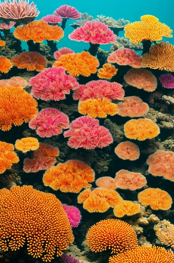 there are many different colored flowers that are growing on the coral, a microscopic photo by Anna Haifisch, pexels, psychedelic art, colorful coral, vibrant corals, beautiful colorful corals, harmony of neon glowing coral, coral underwater colorful, radiating atomic neon corals, corals, rainbow corals, beautiful colorful, underwater soft colours, coral