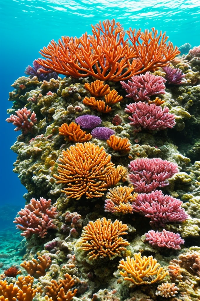 there are many different colored flowers that are growing on the coral, a microscopic photo by Anna Haifisch, pexels, psychedelic art, colorful coral, vibrant corals, beautiful colorful corals, harmony of neon glowing coral, coral underwater colorful, radiating atomic neon corals, corals, rainbow corals, beautiful colorful, underwater soft colours, coral