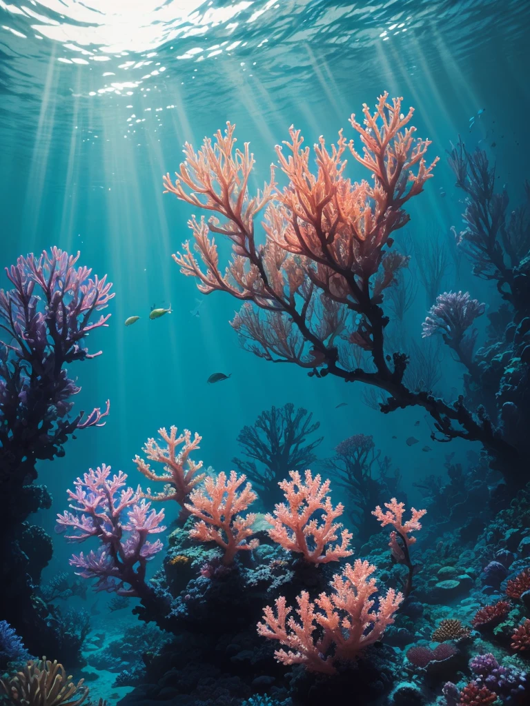 there are many different colored flowers that are growing on the coral, a microscopic photo by Anna Haifisch, pexels, psychedelic art, colorful coral, vibrant corals, beautiful colorful corals, harmony of neon glowing coral, coral underwater colorful, radiating atomic neon corals, corals, rainbow corals, beautiful colorful, underwater soft colours, coral