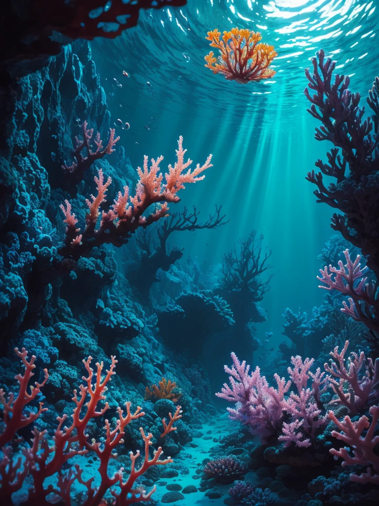 there are many different colored flowers that are growing on the coral, a microscopic photo by Anna Haifisch, pexels, psychedelic art, colorful coral, vibrant corals, beautiful colorful corals, harmony of neon glowing coral, coral underwater colorful, radiating atomic neon corals, corals, rainbow corals, beautiful colorful, underwater soft colours, coral