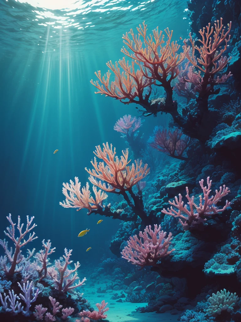 there are many different colored flowers that are growing on the coral, a microscopic photo by Anna Haifisch, pexels, psychedelic art, colorful coral, vibrant corals, beautiful colorful corals, harmony of neon glowing coral, coral underwater colorful, radiating atomic neon corals, corals, rainbow corals, beautiful colorful, underwater soft colours, coral