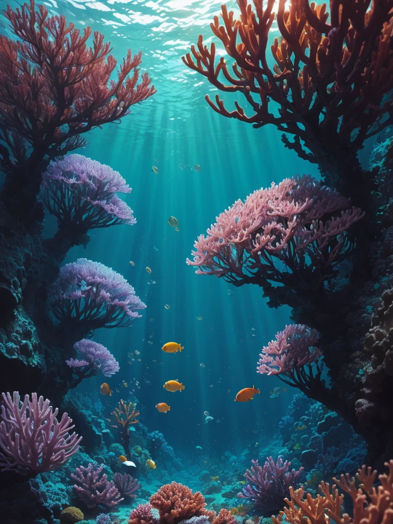 there are many different colored flowers that are growing on the coral, a microscopic photo by Anna Haifisch, pexels, psychedelic art, colorful coral, vibrant corals, beautiful colorful corals, harmony of neon glowing coral, coral underwater colorful, radiating atomic neon corals, corals, rainbow corals, beautiful colorful, underwater soft colours, coral