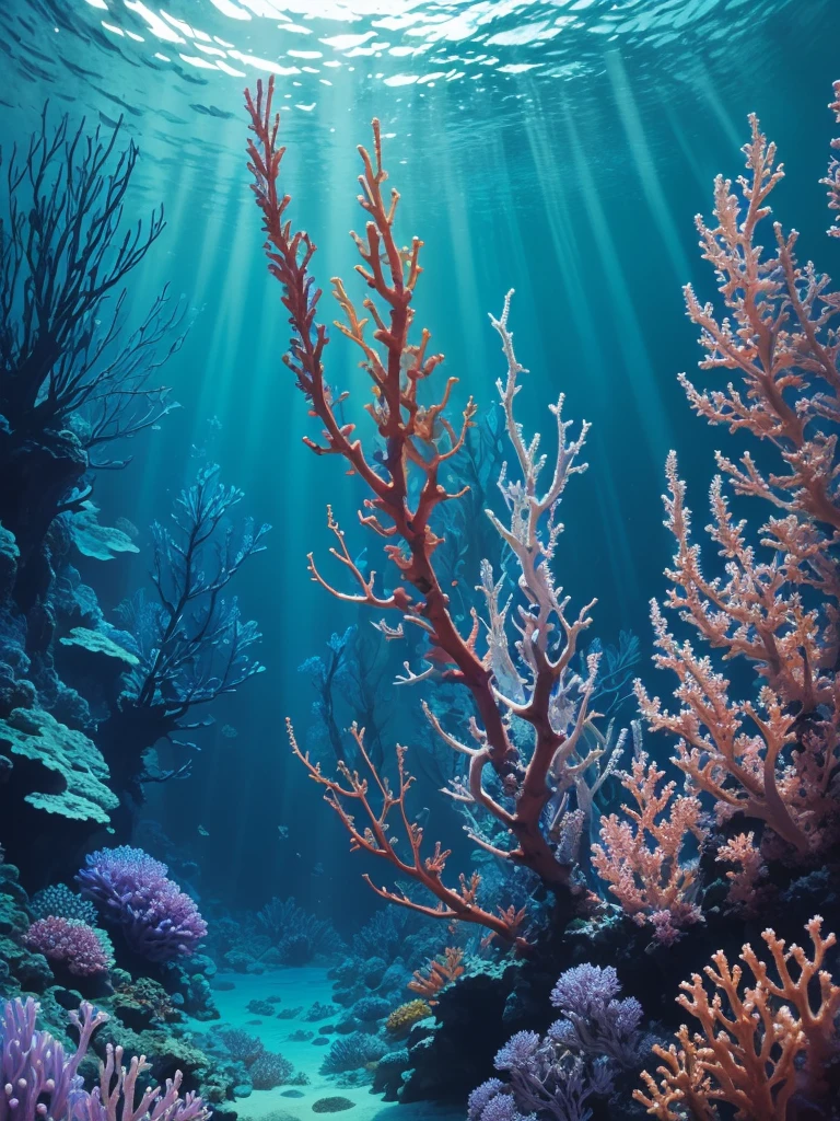 there are many different colored flowers that are growing on the coral, a microscopic photo by Anna Haifisch, pexels, psychedelic art, colorful coral, vibrant corals, beautiful colorful corals, harmony of neon glowing coral, coral underwater colorful, radiating atomic neon corals, corals, rainbow corals, beautiful colorful, underwater soft colours, coral