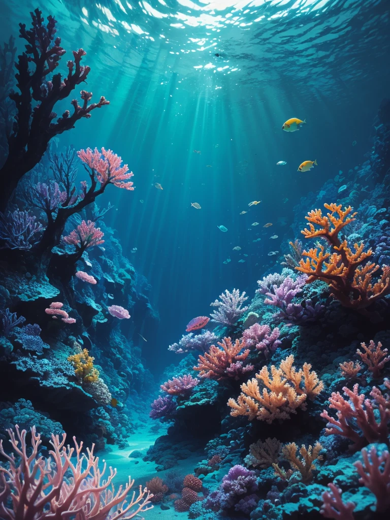 there are many different colored flowers that are growing on the coral, a microscopic photo by Anna Haifisch, pexels, psychedelic art, colorful coral, vibrant corals, beautiful colorful corals, harmony of neon glowing coral, coral underwater colorful, radiating atomic neon corals, corals, rainbow corals, beautiful colorful, underwater soft colours, coral