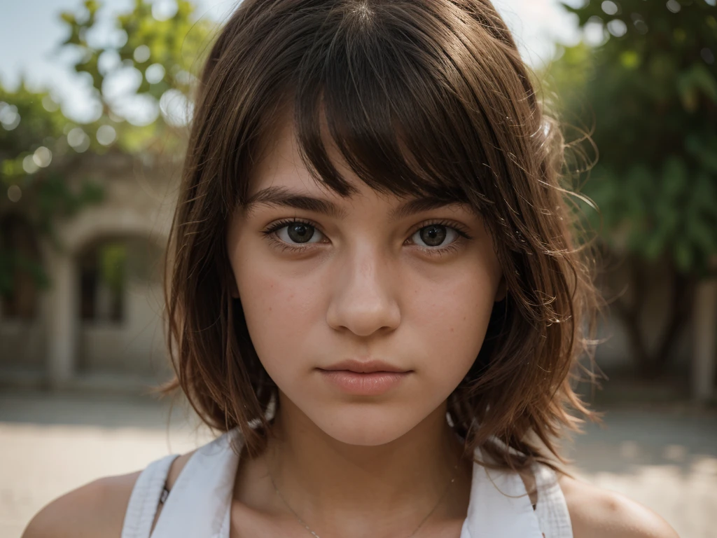 Portrait. jeune fille. Adolescentes. Top blanc