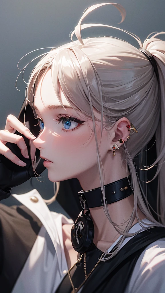 Double lobe ear piercing 