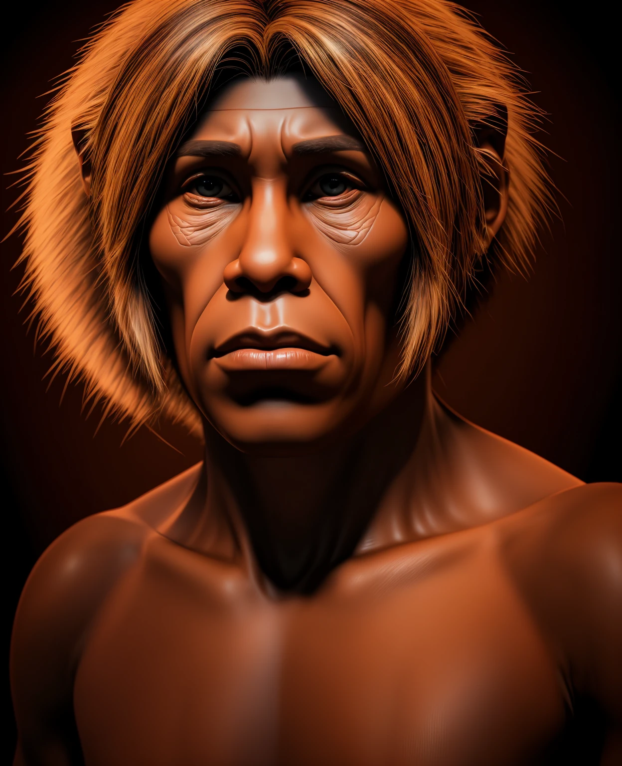 A highly detailed, hyper-realistic portrait of a primate, depicting the stages of its evolution, (best quality,4k,8k,highres,masterpiece:1.2),ultra-detailed,(realistic,photorealistic,photo-realistic:1.37),detailed facial features, chiseled jawline, piercing eyes, natural skin texture, intricate hair strands, intricate muscle definition, anatomically accurate, digital painting, dramatic lighting, cinematic composition, warm color palette, dramatic shadows, glowing highlights, powerful presence, primordial, evolutionary journey, scientific illustration